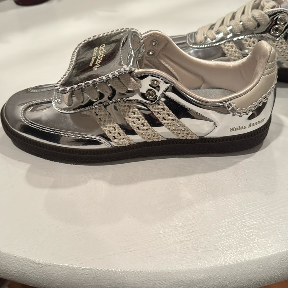 adidas Silver and Cream Women's Sneakers